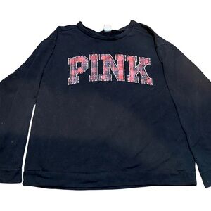 PINK Victoria's Secret Black Sweatshirt with Pink Logo